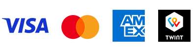 Paiements acceptés : VISA, Mastercard, American Express et TWINT