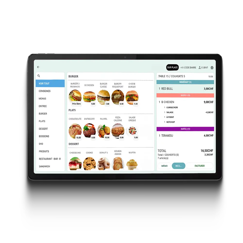 Tablette caisse becash 12,7 pouces, 100 % mobile